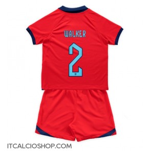 Inghilterra Kyle Walker #2 Seconda Maglia Bambino Mondiali 2022 Manica Corta (+ Pantaloni corti)